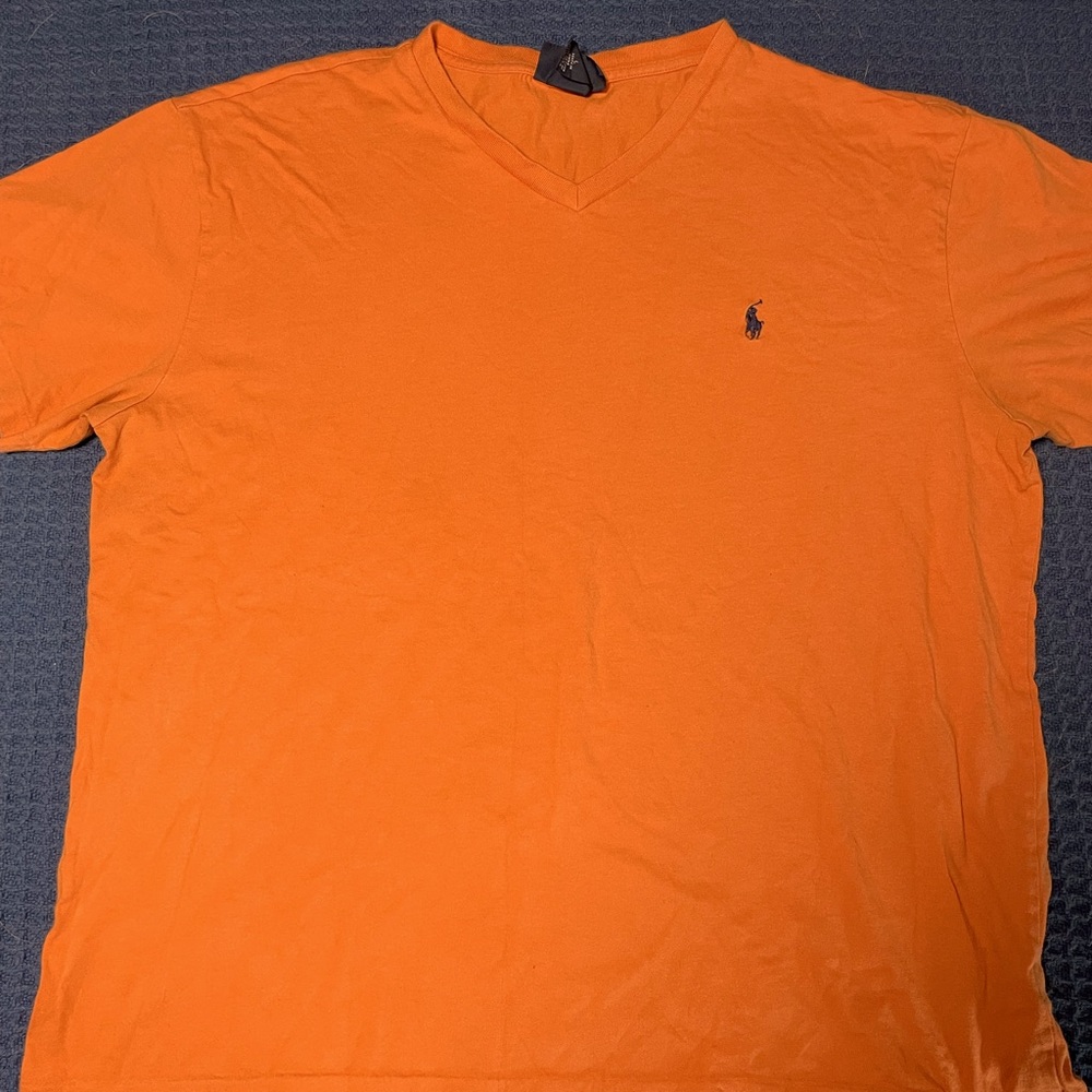 Polo Ralph Lauren Men’s Large Orange V Neck Tee